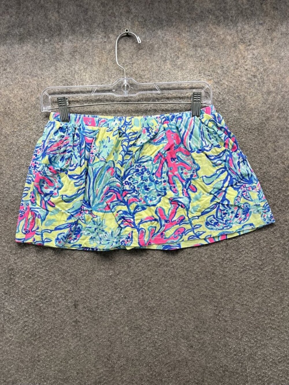 Lilly Pulitzer Skirt Womens XL Multicolor Floral Print Mini Elastic Waist Summer